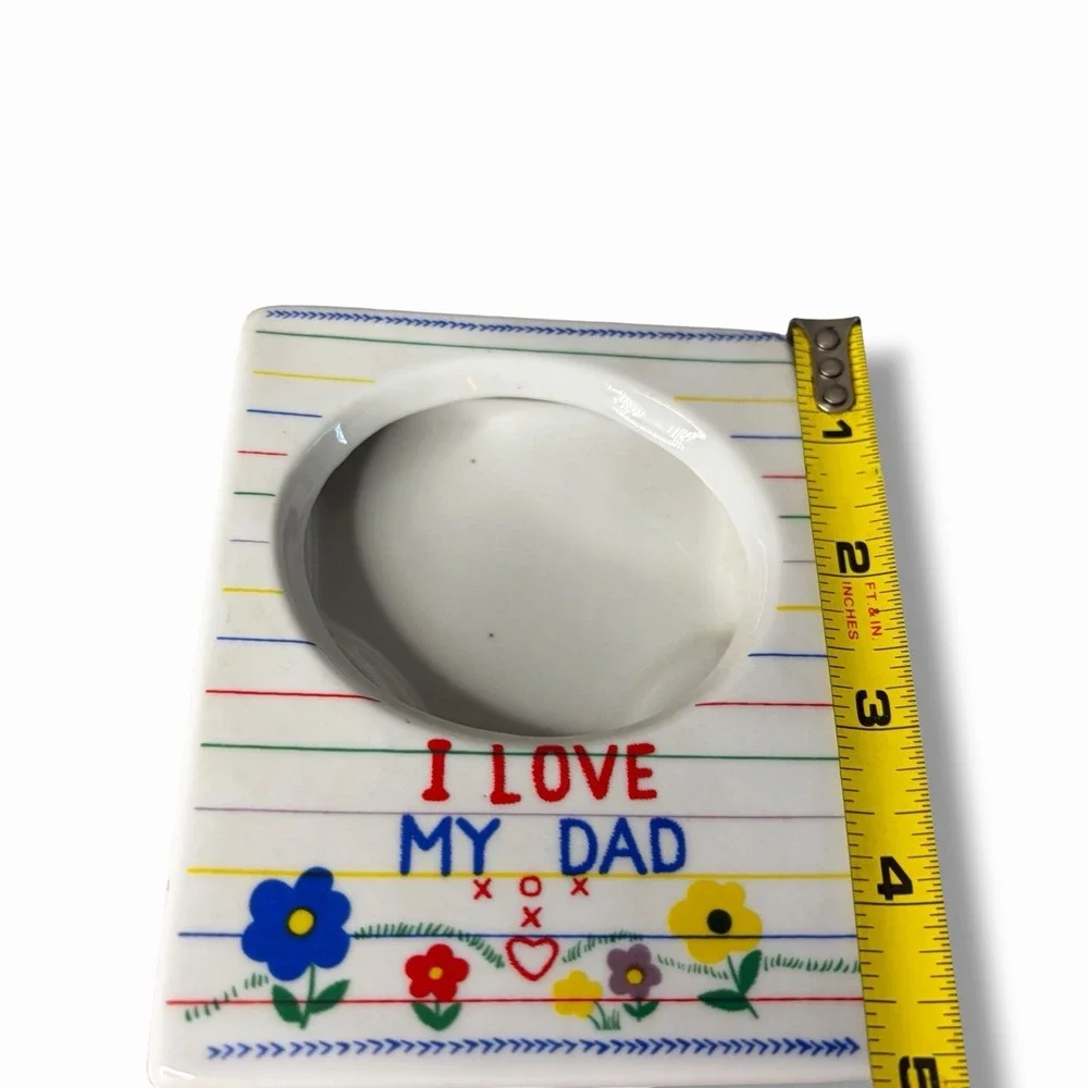 I Love My Daddy Ceramic Picture Frame 1990s Crayon Writing 5x4 inch